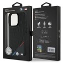 Etui BMW M Perforated Tricolor Line MagSafe na iPhone 16 Pro - czarne BMW