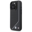 Etui BMW M Perforated Twisted Line MagSafe na iPhone 16 Pro - czarne BMW