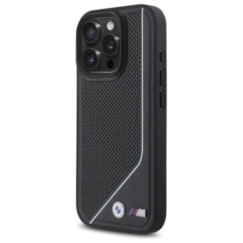 Etui BMW M Perforated Twisted Line MagSafe na iPhone 16 Pro - czarne BMW
