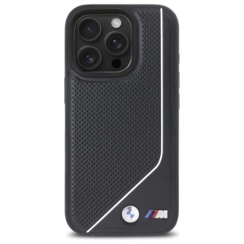 Etui BMW M Perforated Twisted Line MagSafe na iPhone 16 Pro - czarne BMW