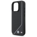 Etui BMW M Perforated Twisted Line MagSafe na iPhone 16 Pro - czarne BMW