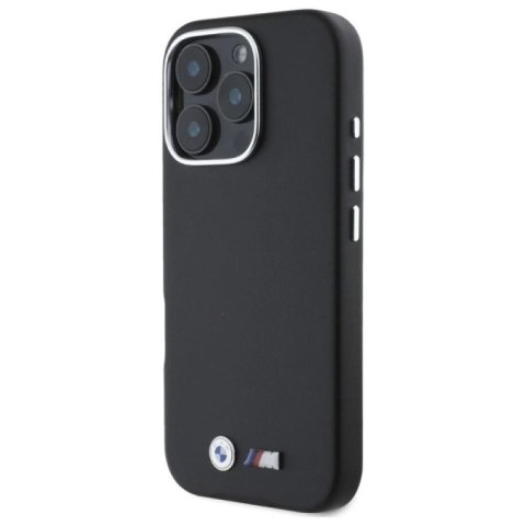 Etui BMW M Smooth Full Wrapped Metal MagSafe na iPhone 16 Pro - czarne BMW