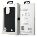 Etui BMW Signature Leather Diamond Metal Logo MagSafe na iPhone 16 Pro Max - czarne BMW