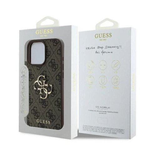Etui Guess 4G Big Logo na iPhone 16 Pro Max - brązowe Guess