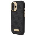 Etui Guess 4G Logo Plate MagSafe na iPhone 16 Plus - czarne Guess