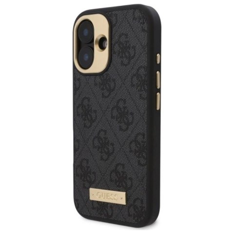 Etui Guess 4G Logo Plate MagSafe na iPhone 16 Plus - czarne Guess