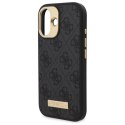 Etui Guess 4G Logo Plate MagSafe na iPhone 16 Plus - czarne Guess