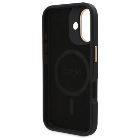 Etui Guess 4G Logo Plate MagSafe na iPhone 16 Plus - czarne Guess