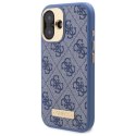 Etui Guess 4G Logo Plate MagSafe na iPhone 16 - niebieskie Guess