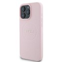 Etui Guess Grained Ring MagSafe na iPhone 16 Pro - różowe Guess