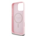 Etui Guess Grained Ring MagSafe na iPhone 16 Pro - różowe Guess