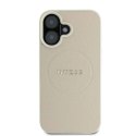 Etui Guess Grained Ring MagSafe na iPhone 16 - beżowe Guess