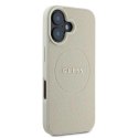 Etui Guess Grained Ring MagSafe na iPhone 16 - beżowe Guess
