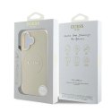 Etui Guess Grained Ring MagSafe na iPhone 16 - beżowe Guess