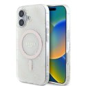 Etui Guess IML 4G Background MagSafe na iPhone 16 Plus - białe Guess