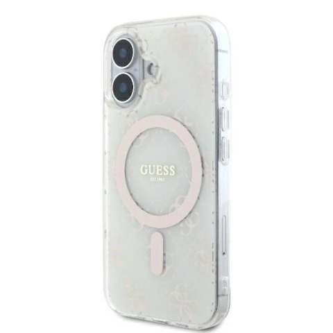 Etui Guess IML 4G Background MagSafe na iPhone 16 Plus - białe Guess