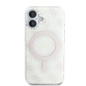 Etui Guess IML 4G Background MagSafe na iPhone 16 Plus - białe Guess