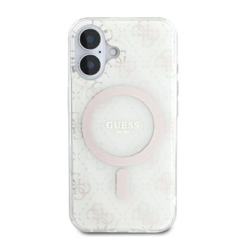 Etui Guess IML 4G Background MagSafe na iPhone 16 Plus - białe Guess