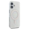 Etui Guess IML 4G Background MagSafe na iPhone 16 Plus - białe Guess