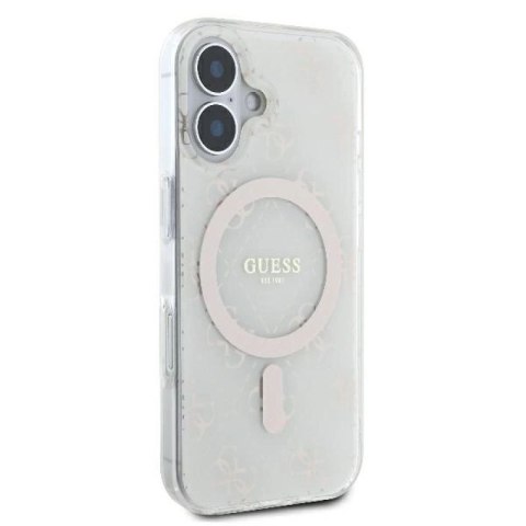 Etui Guess IML 4G Background MagSafe na iPhone 16 Plus - białe Guess
