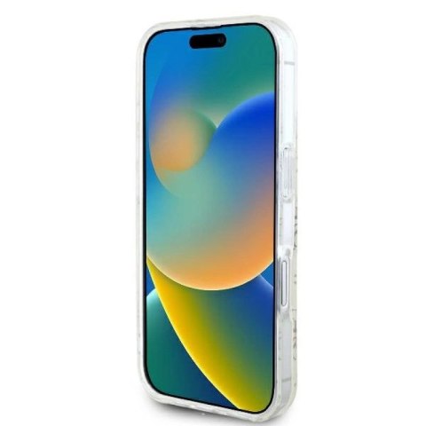 Etui Guess IML 4G Background MagSafe na iPhone 16 Plus - białe Guess