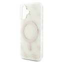 Etui Guess IML 4G Background MagSafe na iPhone 16 Plus - białe Guess