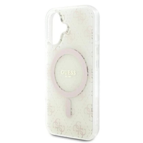Etui Guess IML 4G Background MagSafe na iPhone 16 Plus - białe Guess