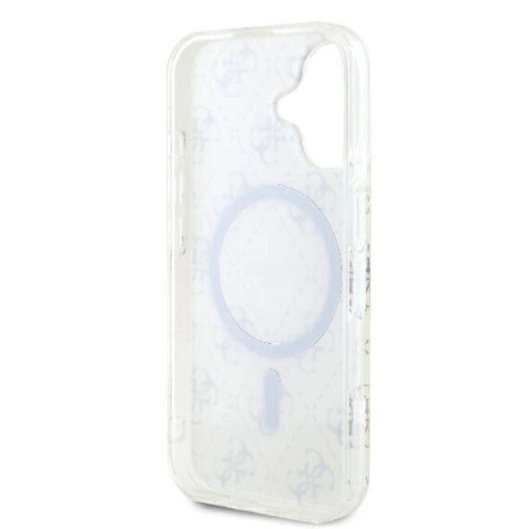 Etui Guess IML 4G Background MagSafe na iPhone 16 Plus - białe Guess