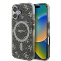 Etui Guess IML 4G Background MagSafe na iPhone 16 Plus - brązowe Guess