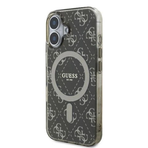 Etui Guess IML 4G Background MagSafe na iPhone 16 Plus - brązowe Guess