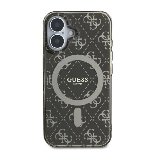 Etui Guess IML 4G Background MagSafe na iPhone 16 Plus - brązowe Guess