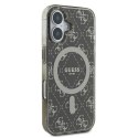 Etui Guess IML 4G Background MagSafe na iPhone 16 Plus - brązowe Guess