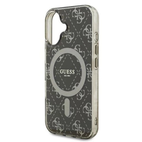 Etui Guess IML 4G Background MagSafe na iPhone 16 Plus - brązowe Guess