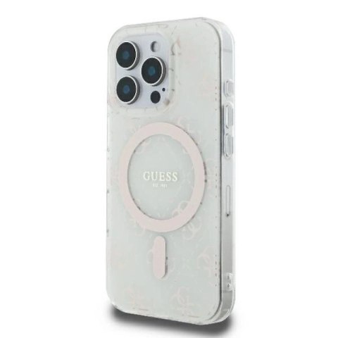 Etui Guess IML 4G Background MagSafe na iPhone 16 Pro - białe Guess