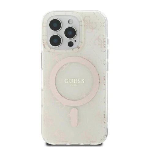 Etui Guess IML 4G Background MagSafe na iPhone 16 Pro - białe Guess
