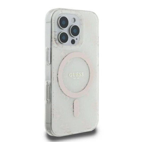 Etui Guess IML 4G Background MagSafe na iPhone 16 Pro - białe Guess