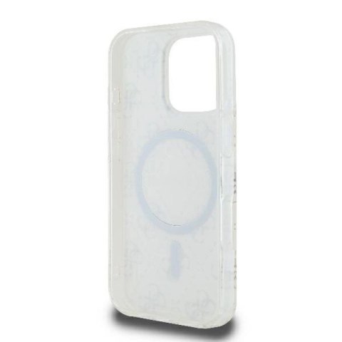 Etui Guess IML 4G Background MagSafe na iPhone 16 Pro - białe Guess