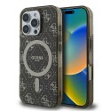 Etui Guess IML 4G Background MagSafe na iPhone 16 Pro - brązowe Guess
