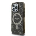 Etui Guess IML 4G Background MagSafe na iPhone 16 Pro - brązowe Guess