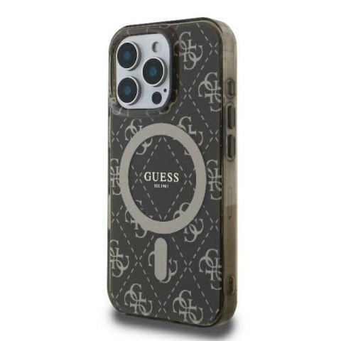 Etui Guess IML 4G Background MagSafe na iPhone 16 Pro - brązowe Guess