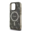 Etui Guess IML 4G Background MagSafe na iPhone 16 Pro - brązowe Guess