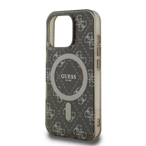 Etui Guess IML 4G Background MagSafe na iPhone 16 Pro - brązowe Guess