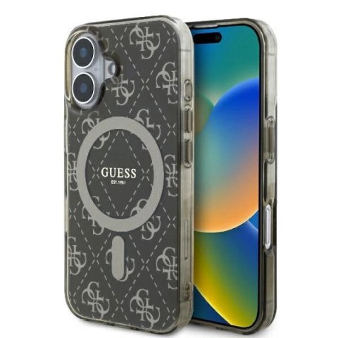 Etui Guess IML 4G Background MagSafe na iPhone 16 - brązowe Guess