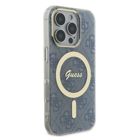 Etui Guess IML 4G MagSafe na iPhone 16 Pro - niebieskie Guess