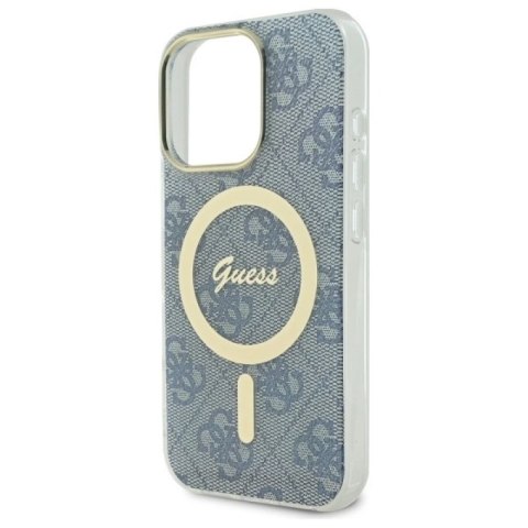 Etui Guess IML 4G MagSafe na iPhone 16 Pro - niebieskie Guess