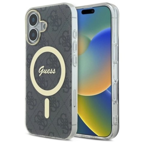 Etui Guess IML 4G MagSafe na iPhone 16 - czarne Guess