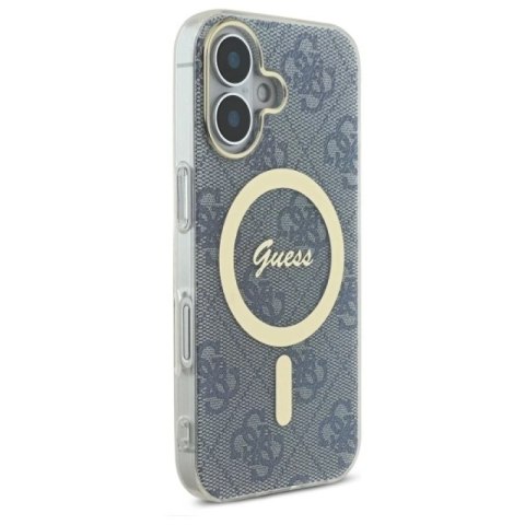 Etui Guess IML 4G MagSafe na iPhone 16 - niebieskie Guess