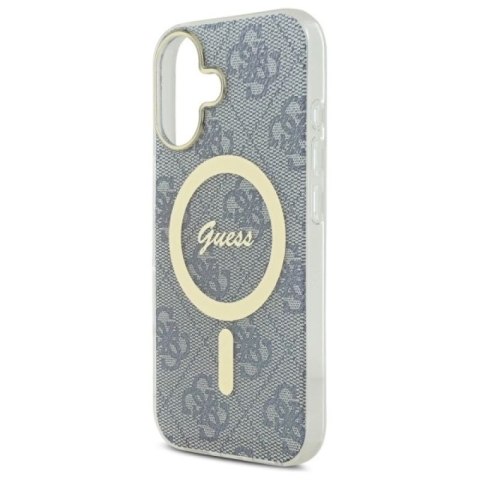Etui Guess IML 4G MagSafe na iPhone 16 - niebieskie Guess