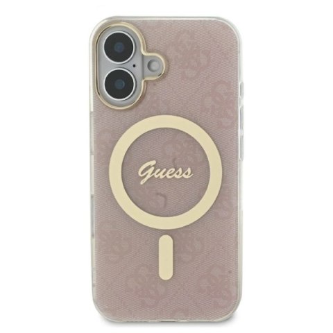 Etui Guess IML 4G MagSafe na iPhone 16 - różowe Guess