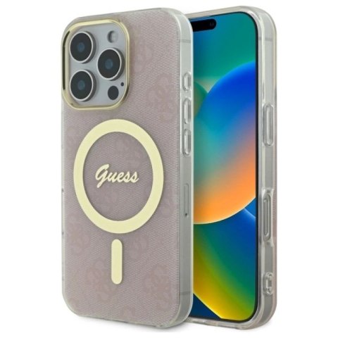 Etui Guess IML 4G MagSafena iPhone 16 Pro - różowe Guess
